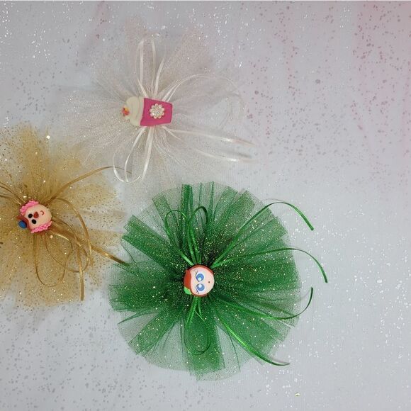 Girls Bows Set of 3 multicolor - Picture 5 of 6